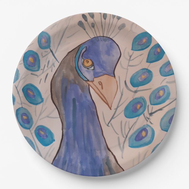 Assiettes En Carton Bleu (Devant)