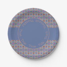 Bleu Avec Motif Moderne
