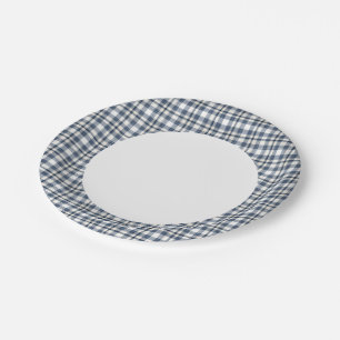 Assiettes En Carton Bleu blanc plaqué 1