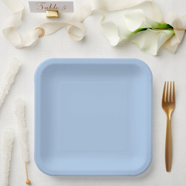 Assiettes En Carton Bleu bleu clair (Mariage)