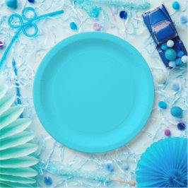 Assiettes En Carton Bleu bleu mer clair Bleu uni