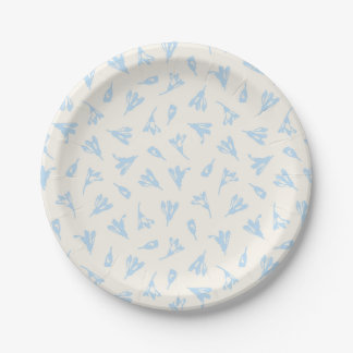 Assiettes En Carton Bleu clair Bleu Dainty Bufs Fleurs