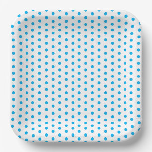 Assiettes En Carton Bleu clair Pois Preppy Multi use