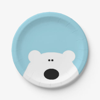 Assiettes En Carton Bleu de l'ours polaire
