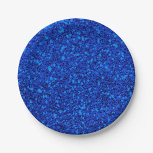 Assiettes En Carton Bleu Fantaisie Étincelle Paillettes Féerique Fête