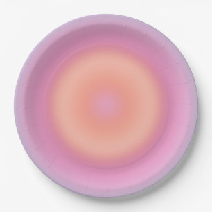 Assiettes En Carton Bleu foncé et rose Abstrait Aura
