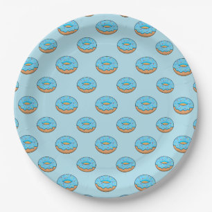 Assiettes En Carton Bleu givré avec dessin à arroser