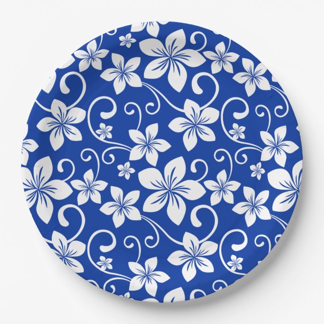 ASSIETTES EN CARTON BLEU HAWAII (BLEU ROYAL) (Devant)