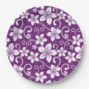 ASSIETTES EN CARTON BLEU HAWAII (PLUM)
