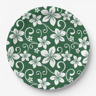 ASSIETTES EN CARTON BLEU HAWAII (VERT FORESTIER)
