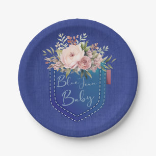 Assiettes En Carton Bleu Jean Baby Denim Douche
