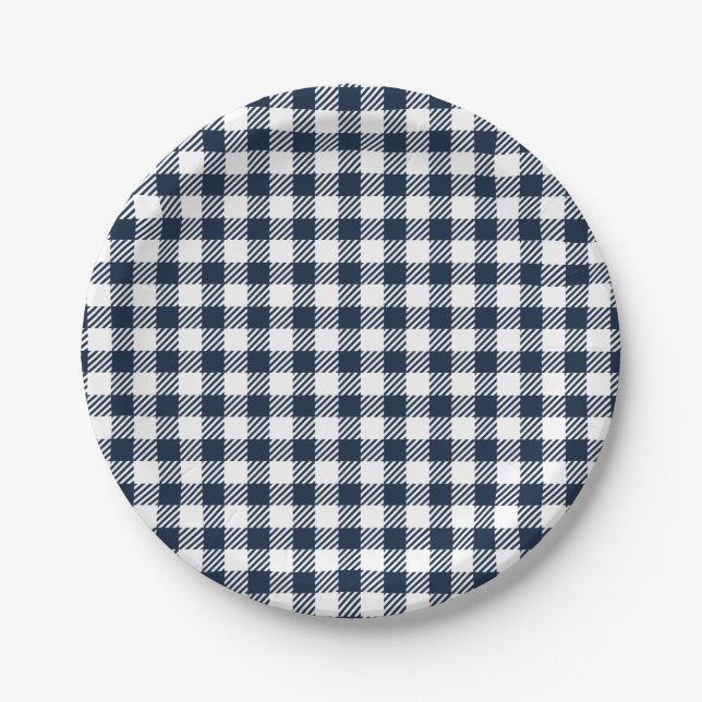 Assiettes En Carton  bleu marine (Devant)