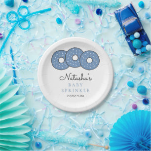 Assiettes En Carton Bleu mignon Baby shower Saupoudrer