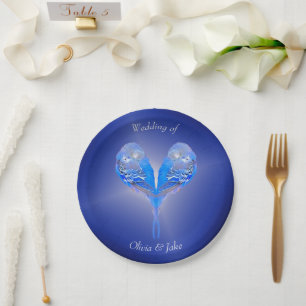 Assiettes En Carton Bleu pâle sur bleu nuit