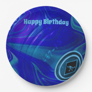 Assiettes En Carton Bleu pelouse Bowl, Plaques de papier d'anniversair