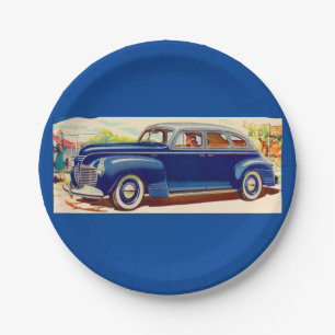 Assiettes En Carton bleu Plymouth 1941