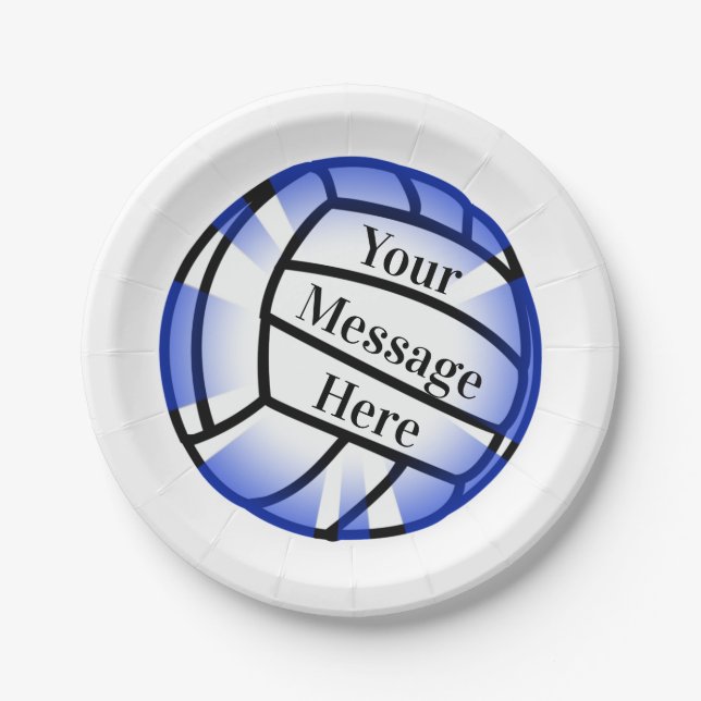 Assiettes En Carton Bleu Volleyball Custom Paper Party (Devant)