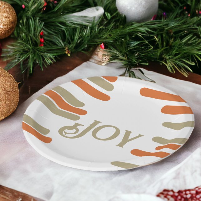 Assiettes En Carton Bloc moderne Joie Noël (Modern Block Joy Christmas Paper Plates from Ricaso )