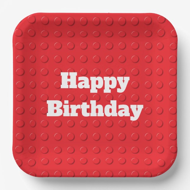 Assiettes En Carton Blocs de construction Anniversaire de enfant coule (Recto)