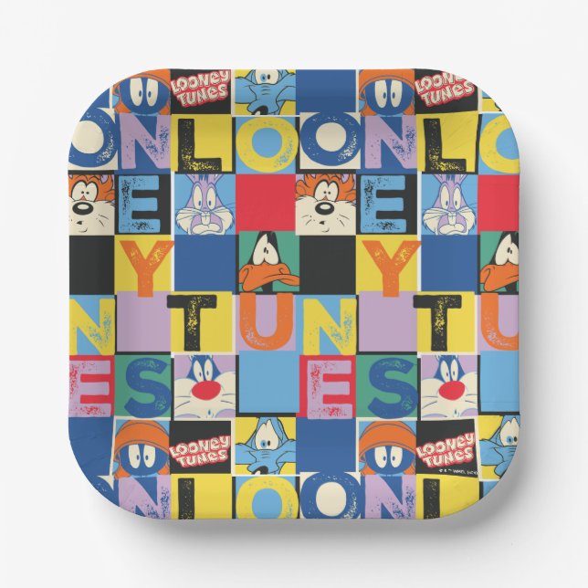 Assiettes En Carton Blocs de contrôle de caractères LOONEY TUNES™ (Recto)