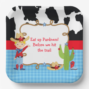 Assiettes En Carton Blonde Cowboy Western Anniversaire Party