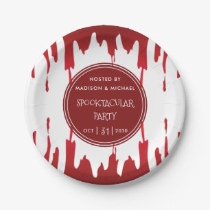Assiettes En Carton Bloody Drives Halloween Red Scary