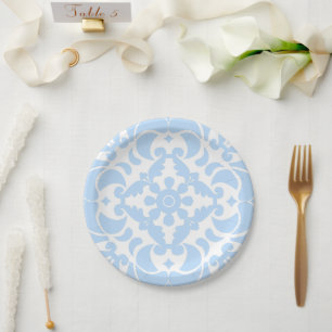 Assiettes En Carton Blue Azulejos portugais espagnol méditerranéen