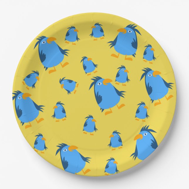 Assiettes En Carton Blue Bird for Kids par storeman. (Devant)