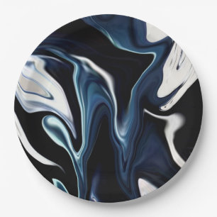 Assiettes En Carton Blue blurred pattern 