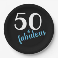 Assiettes En Carton Blue Cinty et fabuleux Black Birthday Party