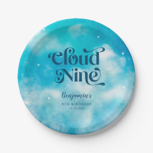 Assiettes En Carton Blue Cloud Neuf fête d'anniversaire