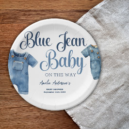 Assiettes En Carton Blue Jean Baby shower Denim Boy