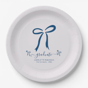 Assiettes En Carton Blue Lavender Bow Graduation Party