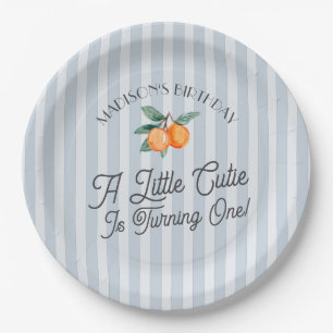 Assiettes En Carton Blue Little Cutie Pastel Citrus Anniversaire