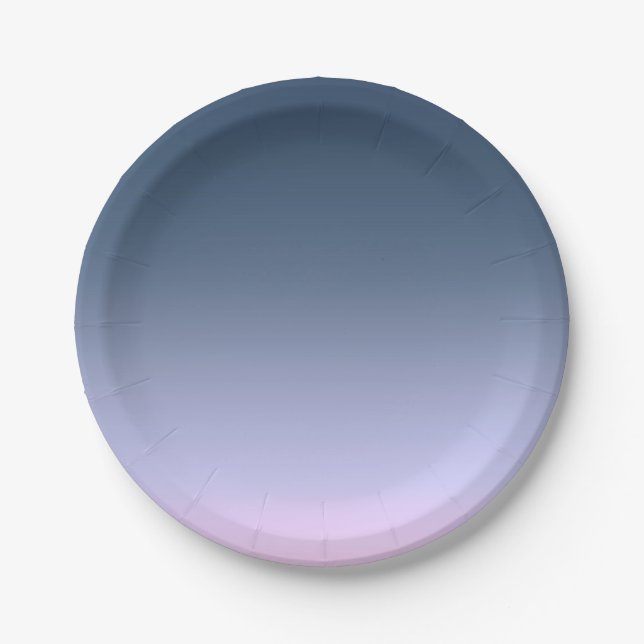 Assiettes En Carton Blue-pink ombre (Devant)