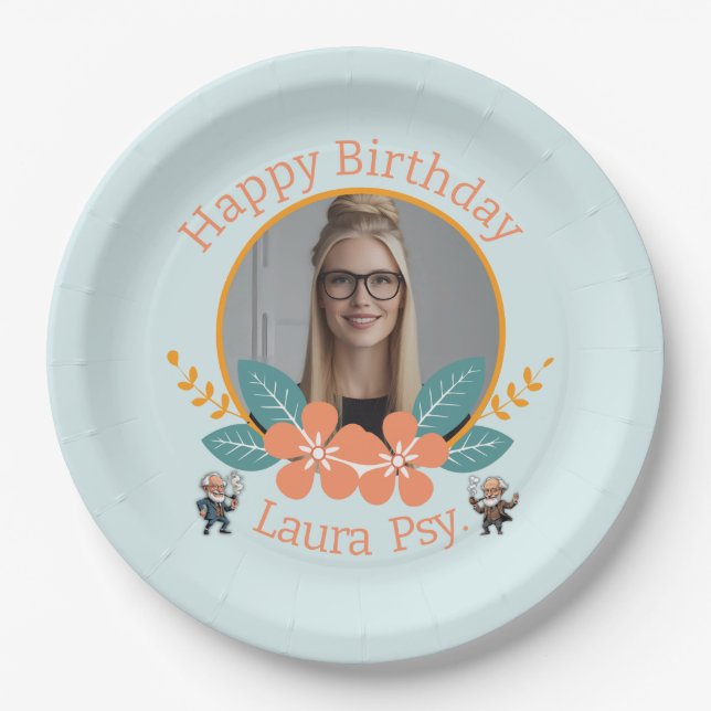 Assiettes En Carton Blue Psychology Editable Photo Frame Dual Freud Ca (Devant)