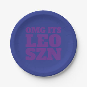 Assiettes En Carton Blue Purple OMG C'est Leo SZN Cool