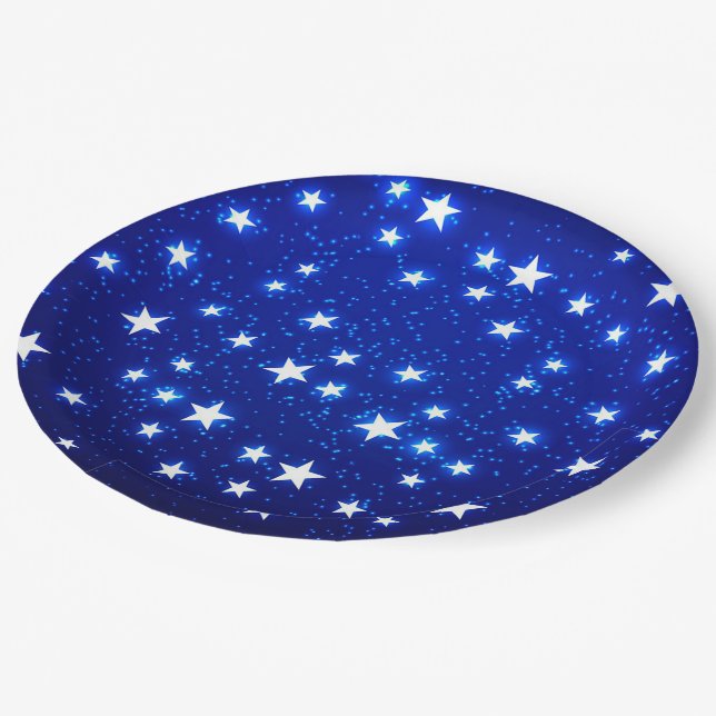 Assiettes En Carton Blue Stargazer (Angle)