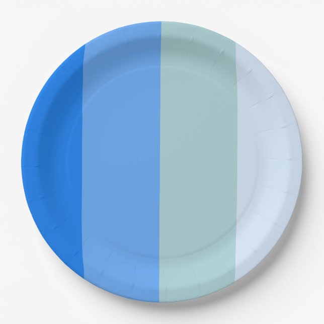 Assiettes En Carton Blue Stripes Maritime (Devant)