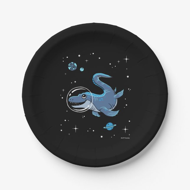 Assiettes En Carton Blue Tylosaurus Dinos (Devant)