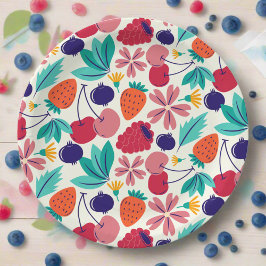Assiettes En Carton Blueberries fraises Berry doux Anniversaire