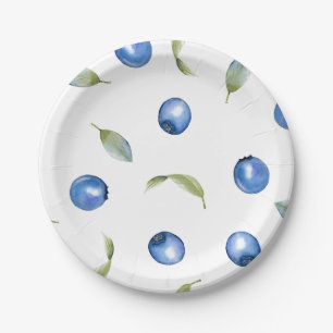 Assiettes En Carton Blueberry   Baby shower doux