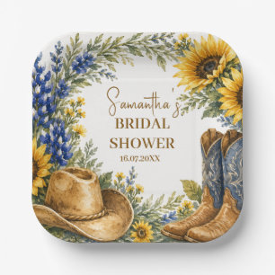 Assiettes En Carton Bluebonnet Texas Tournesol Bohème Enterrement de V