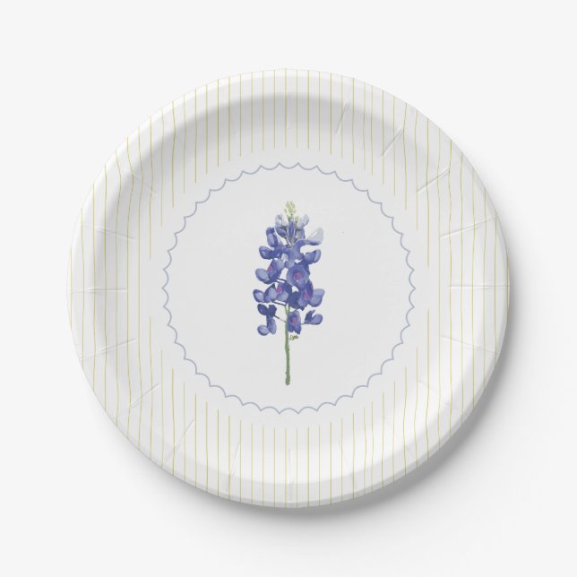 Assiettes En Carton Bluebonnet, Texas Wild Flower (Devant)