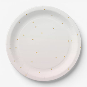 Assiettes En Carton Blush Pink Gold Confetti Sparkle Ombre
