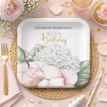 Blush Pink Peony Floral 18th Birthday 