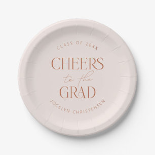 Assiettes En Carton Blush Terracotta Personnalisé Accueil Grad Party