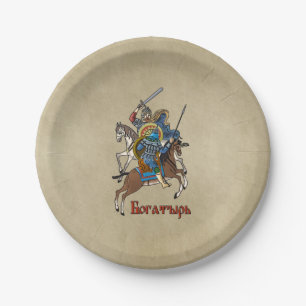 Assiettes En Carton Bogatyr russe médiéval