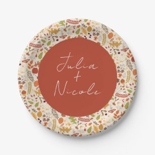 Assiettes En Carton Bohème séché Rustique Floral Automne Falls Mariage