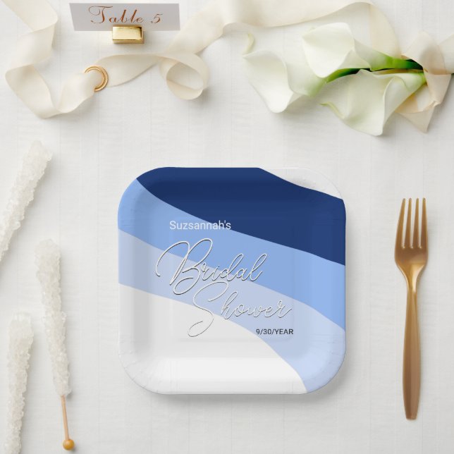 Assiettes En Carton Boho Blues Streaming Shades Fête des mariées (Mariage)